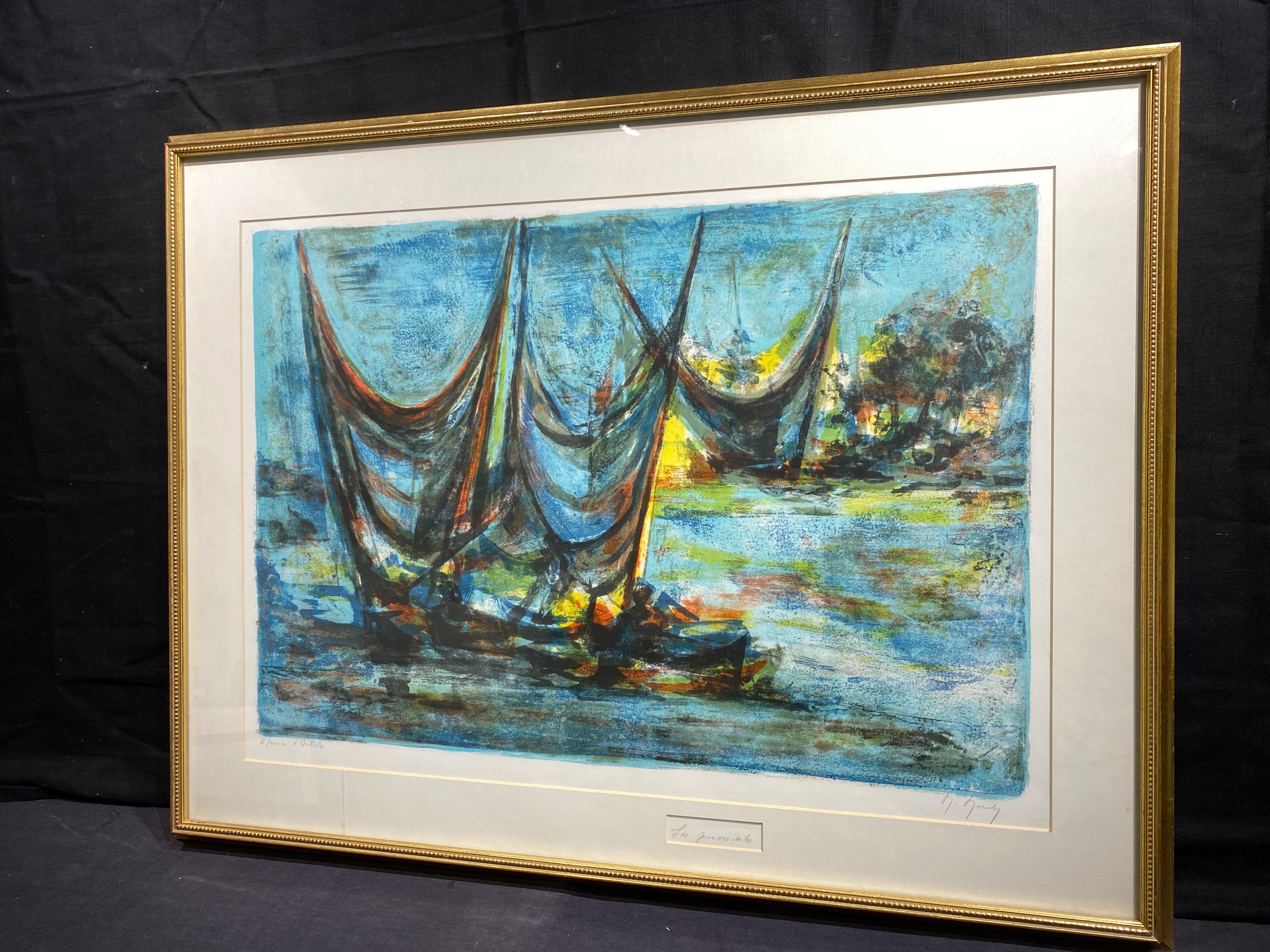 Les Grandes Voiles (Le grandi vele) - Print Moderno di Marcel Mouly