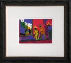 « Les Trois Mexicains », lithographie moderne signée par Marcel Mouly