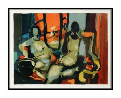 Marcel Mouly Original Color Lithograph Hand Signed Modern Female Portrait Art