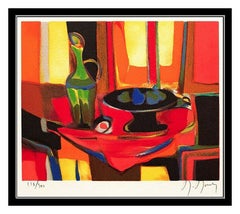 Marcel Mouly Original Color Lithograph HAND SIGNED Still Life Cubism Artwork SBO