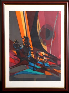 Sailing in the Night, Framed Lithograph by Marcel Mouly