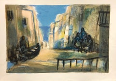 "Scene Peniscola" Limited Edition Lithograph (79/150) Pencil-Signed by Artist