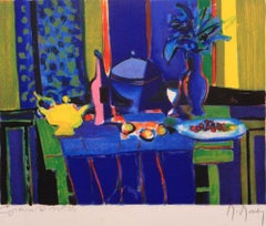 "Surprise Bleue et Vase Bleue" Lithograph, pencil-signed by the artist