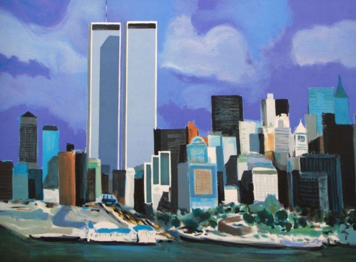 "Twin Towers" Litografia firmata a matita e numerata in edizione limitata, EA 21/30