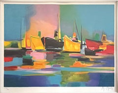 Un Bout De Ciel Rose, lithographie expressionniste abstraite signée de Marcel Mouly