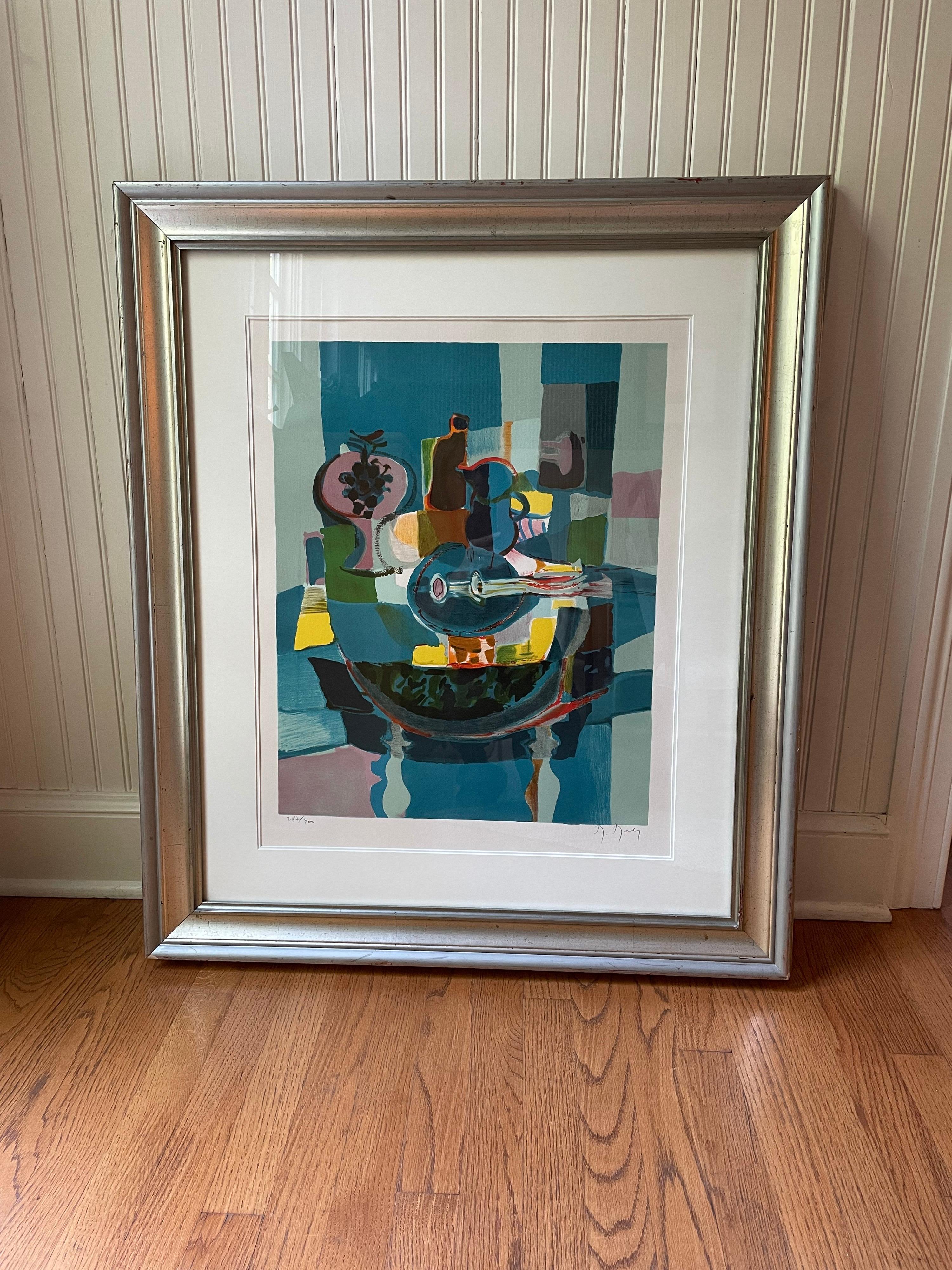 Marcel Mouly signed and numbered lithograph, “Les Mandolin’s en Bleus”.