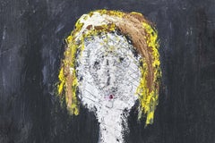 Marcel Mulot, Portrait de femme, gouache sur toile, 1988
