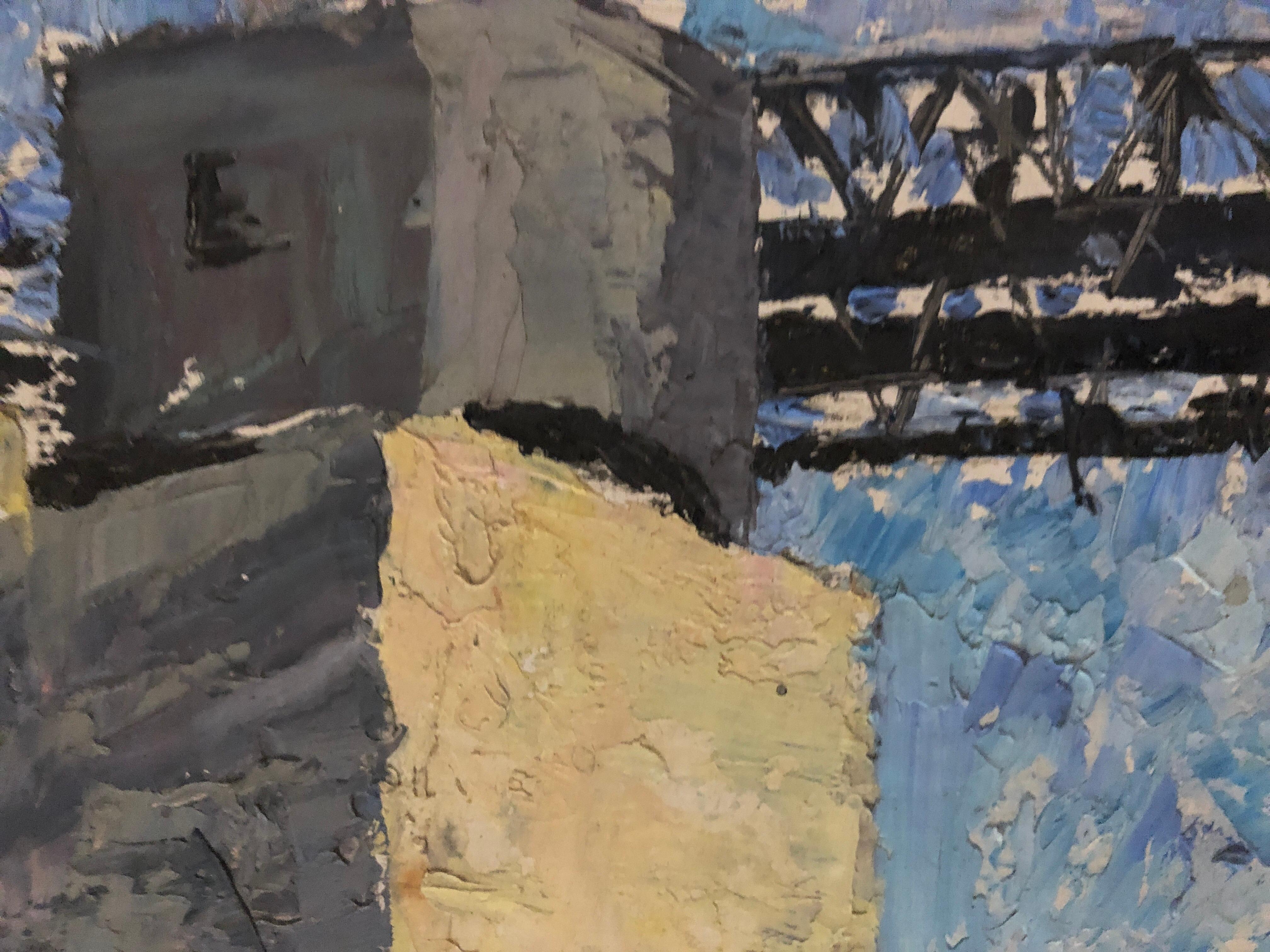 Studio della barca - Landscape Painting Grigio di Marcel Noverraz