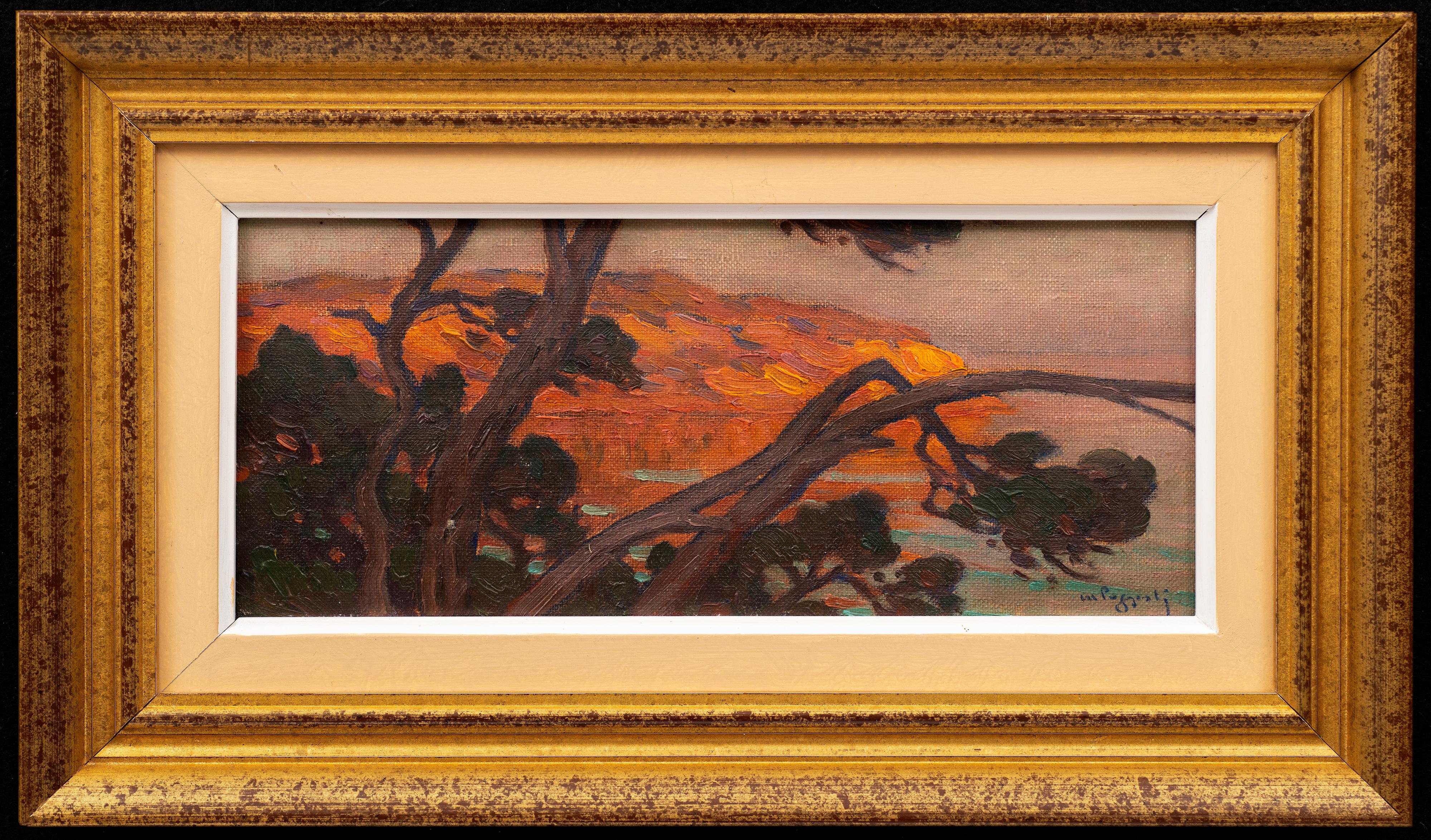 "Mediterranean Sunset: View from Corsica." Marcel Poggioli (French, 1882-1969)
