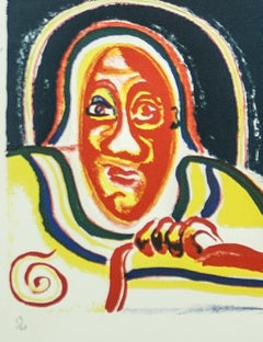 Marcel Pouget original signed limited ed. Expressionist lithograph
