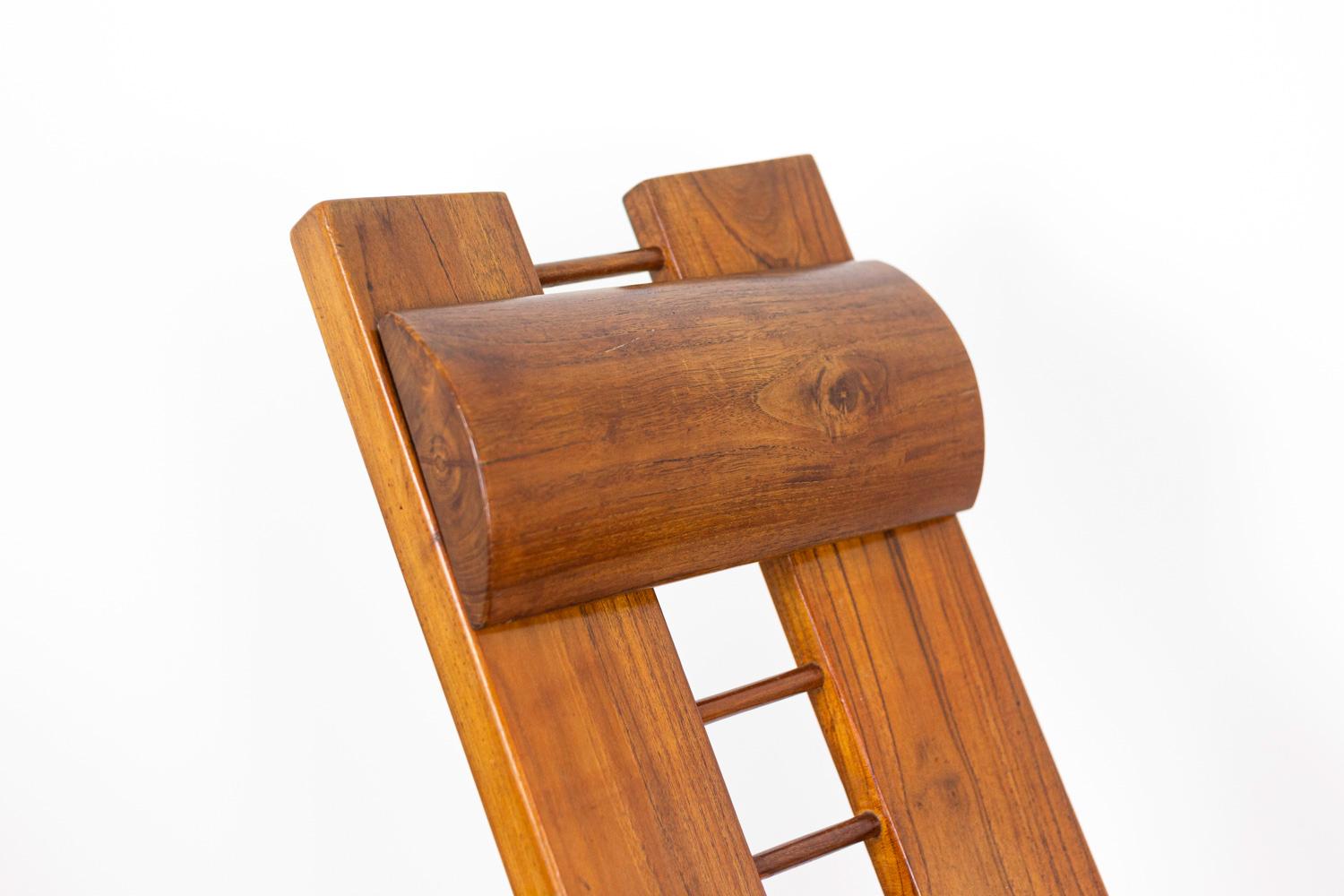 Late 20th Century Marcel Ramond, African Style Armchair in Elm, 1980s For Sale