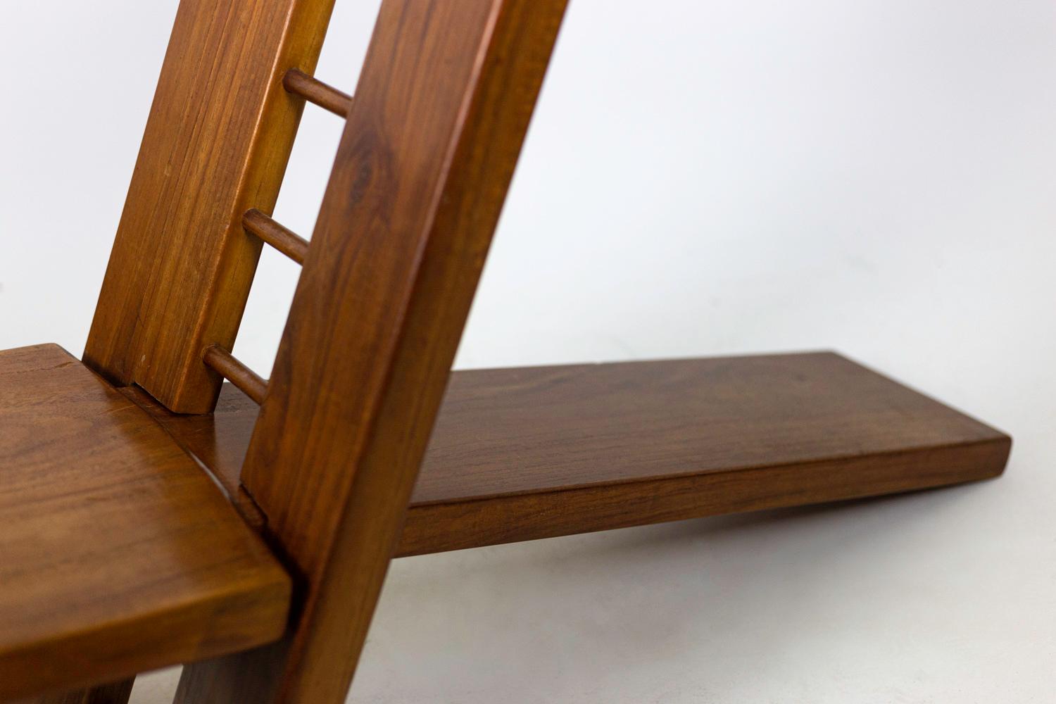 Marcel Ramond, Sillón de estilo africano en olmo, años 80 en venta 2