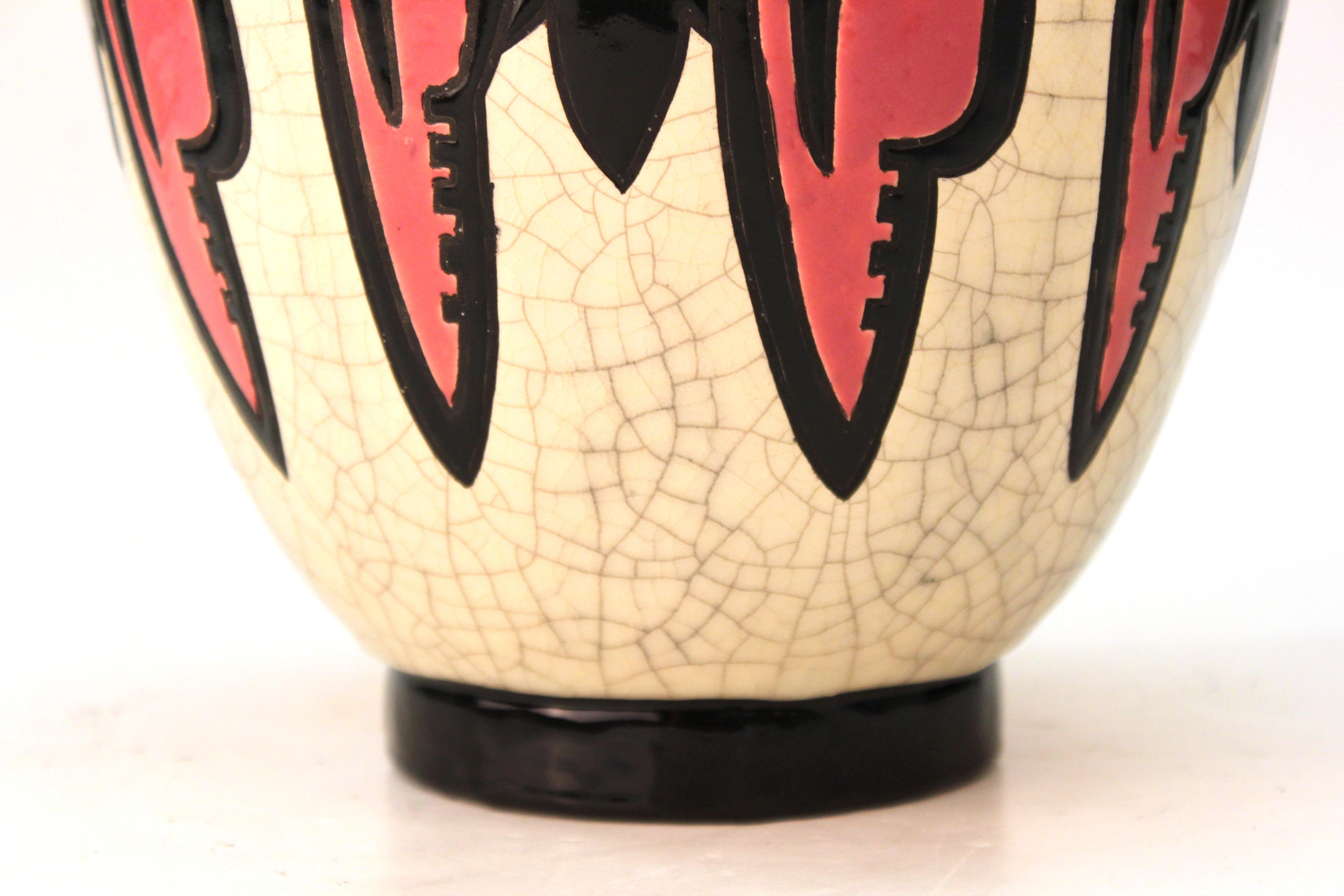 Early 20th Century Marcel Renson French Art Deco Ceramic Vase