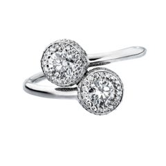 Marcel Salloum Gemini Twin Diamond Halo Ring in Platinum