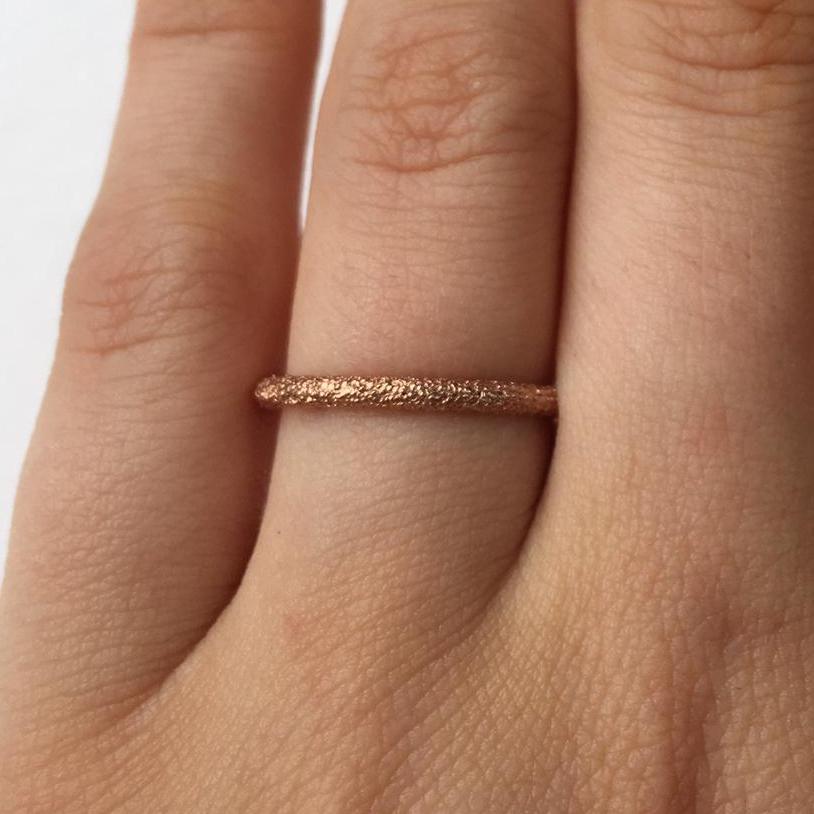 Contemporary Twigs Textured Band Made in 18 Karat Rose Gold For Sale