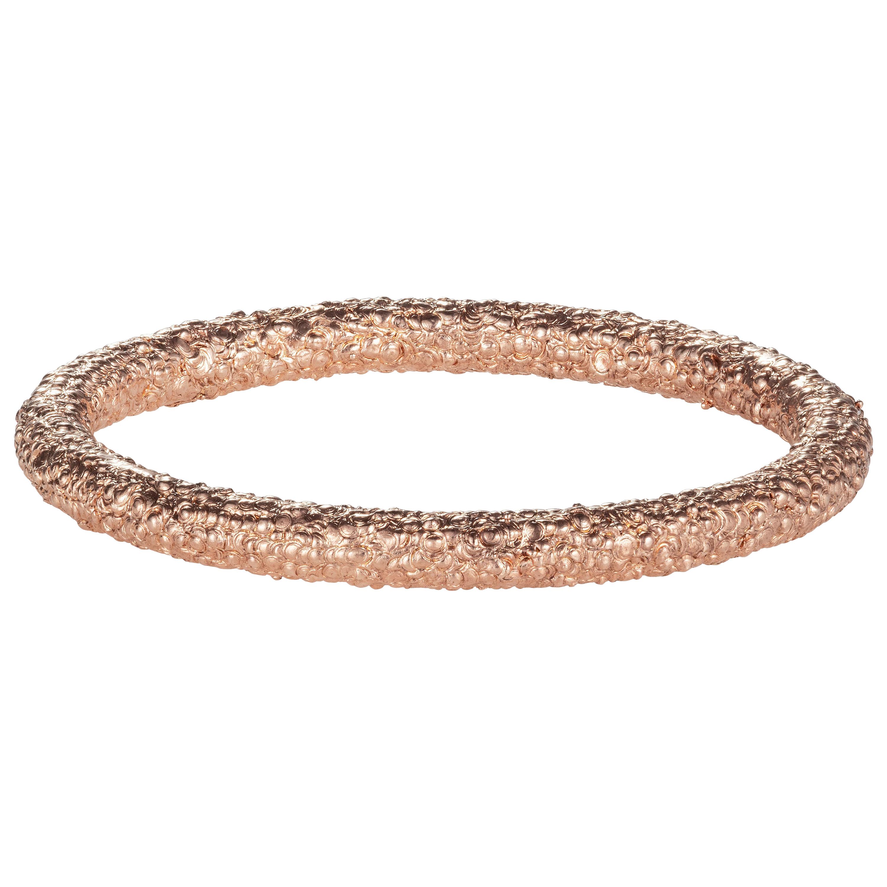 Twigs Textured Band Made in 18 Karat Rose Gold For Sale