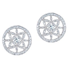 Marcel Salloum Yasmin Diamond Set Halo Earrings Platinum