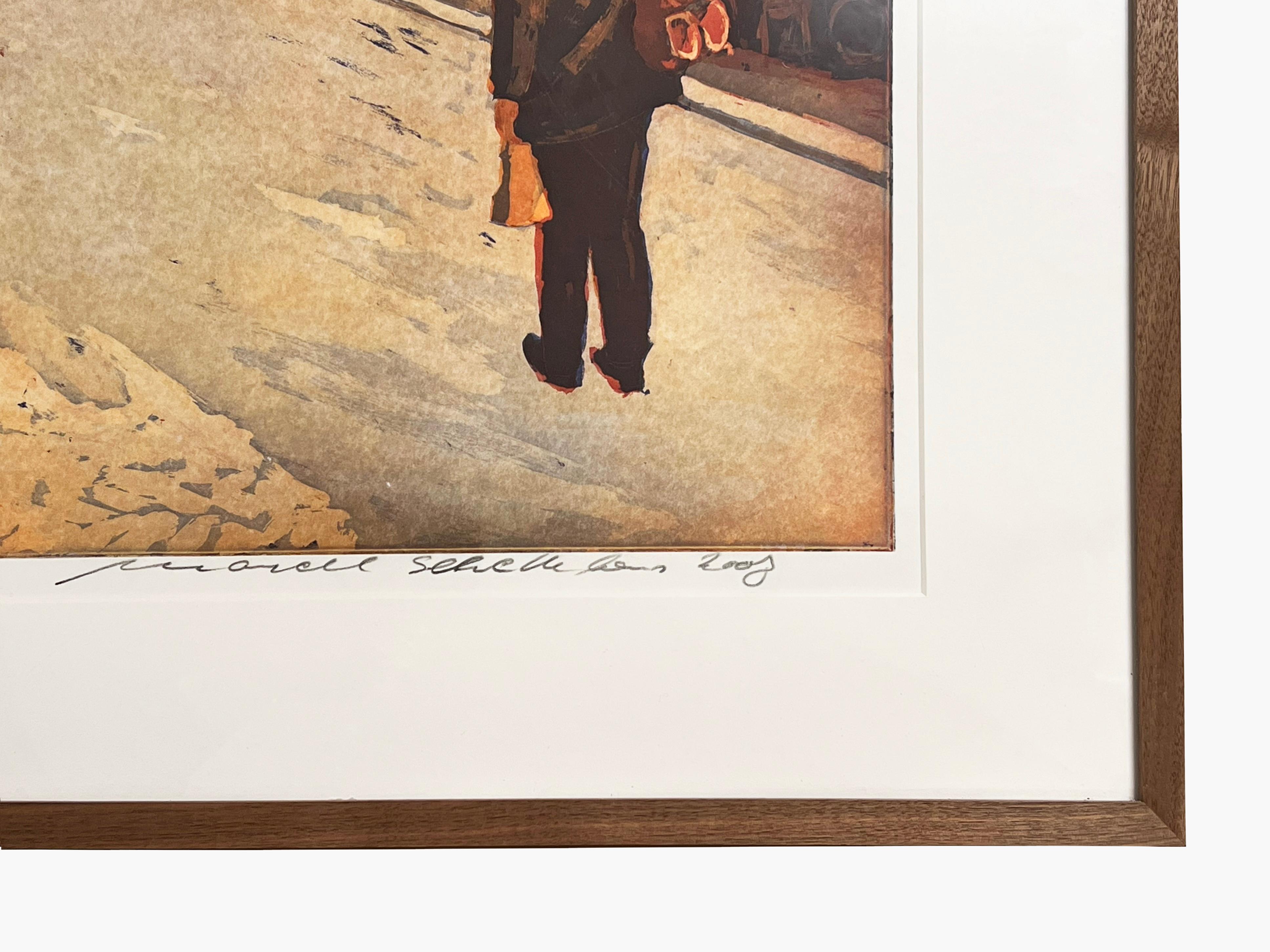 ''Het Wed'' Contemporary Color Etching of a Street in the Netherlands, Utrecht For Sale 2