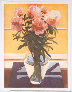 Marcel Schellekens (b.1954) - Signed and dated 1998 Etching, Vase of Peonies