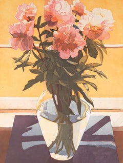 Vintage Marcel Schellekens (b.1954) - Signed and dated 1998 Etching, Vase of Peonies