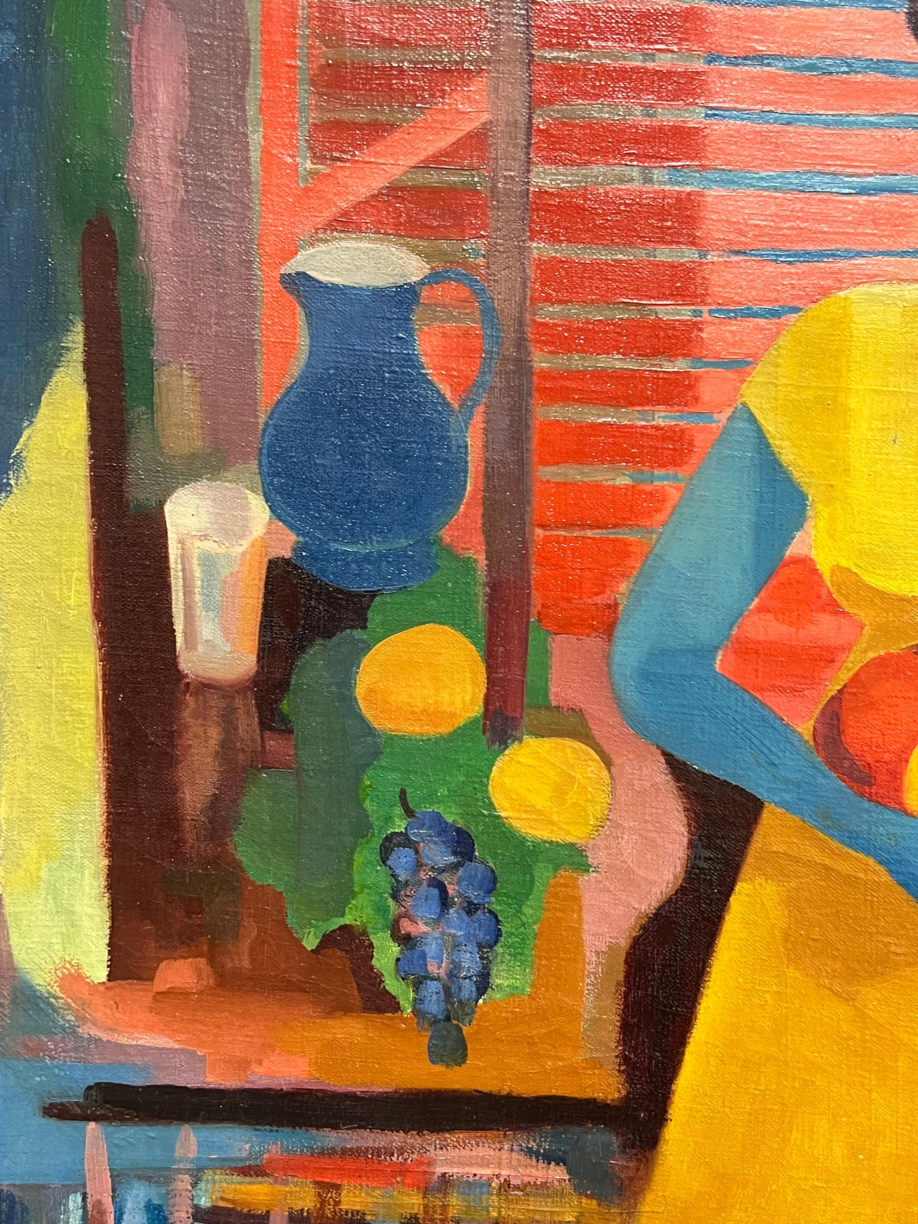 Scène d'intérieur cubiste
Marcel Seignobos (1892-1972)
huile sur toile signée, non encadrée
Toile : 18 x 22 pouces
Collectional : collection privée, Côte d'Azur, France
Condit : bon état

Description : Cette peinture vibrante d'inspiration cubiste