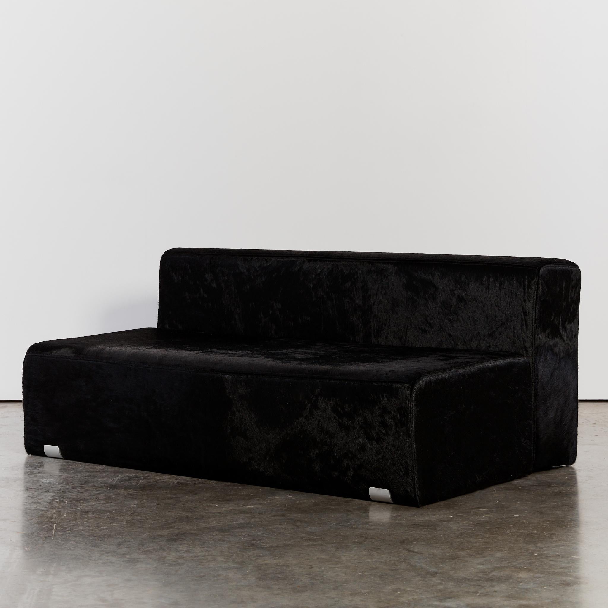 With is its minimalist form, the Marcel sofa is a design classic, featuring exposed aluminium brackets and has been reupholstered in sustainably sourced hair on hide.

Designed by Kazuhide Takahama as part of his long standing collaboration with