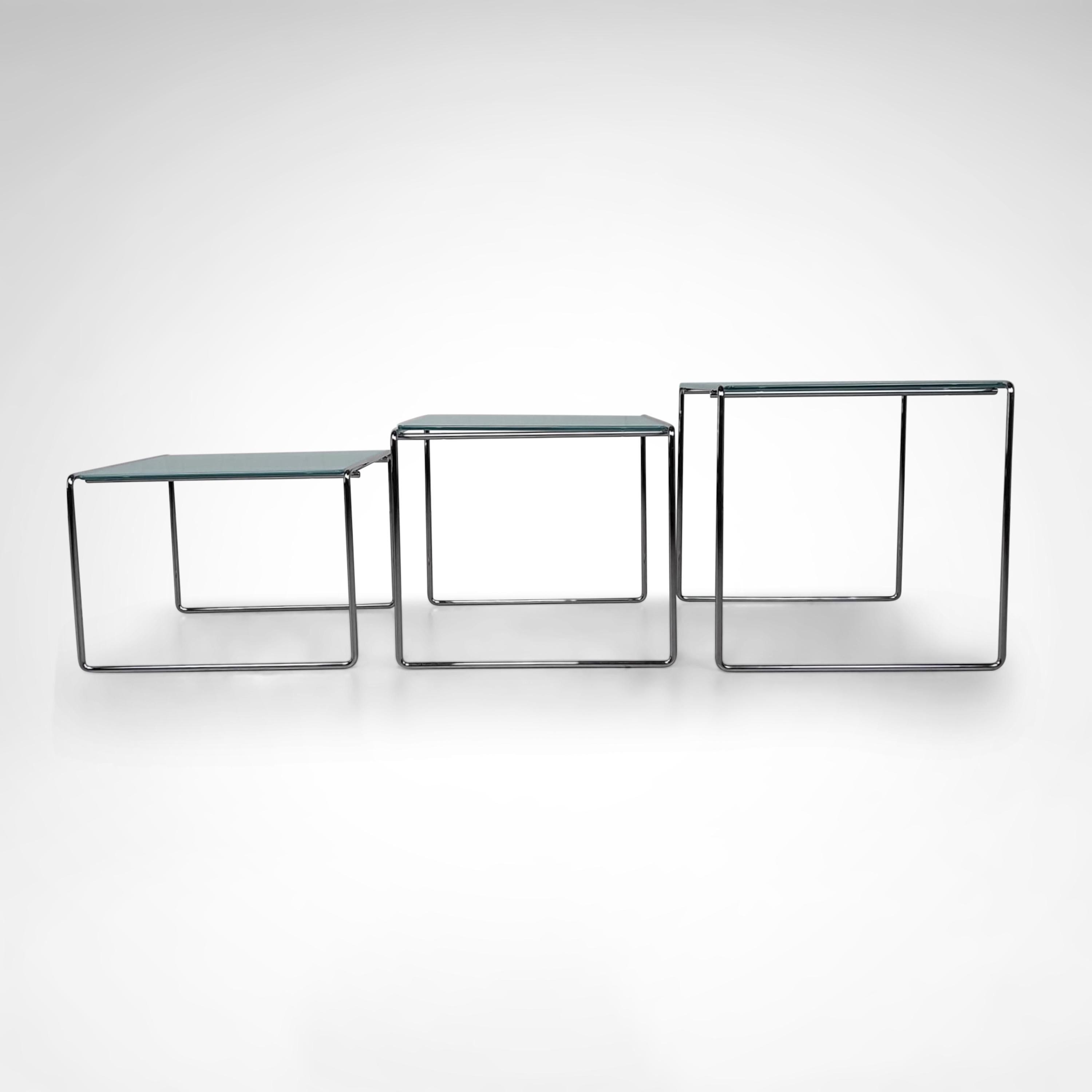 Italian Marcel T nesting side table by Kazuhide Takahama for Simon Gavina 1970s, set 3