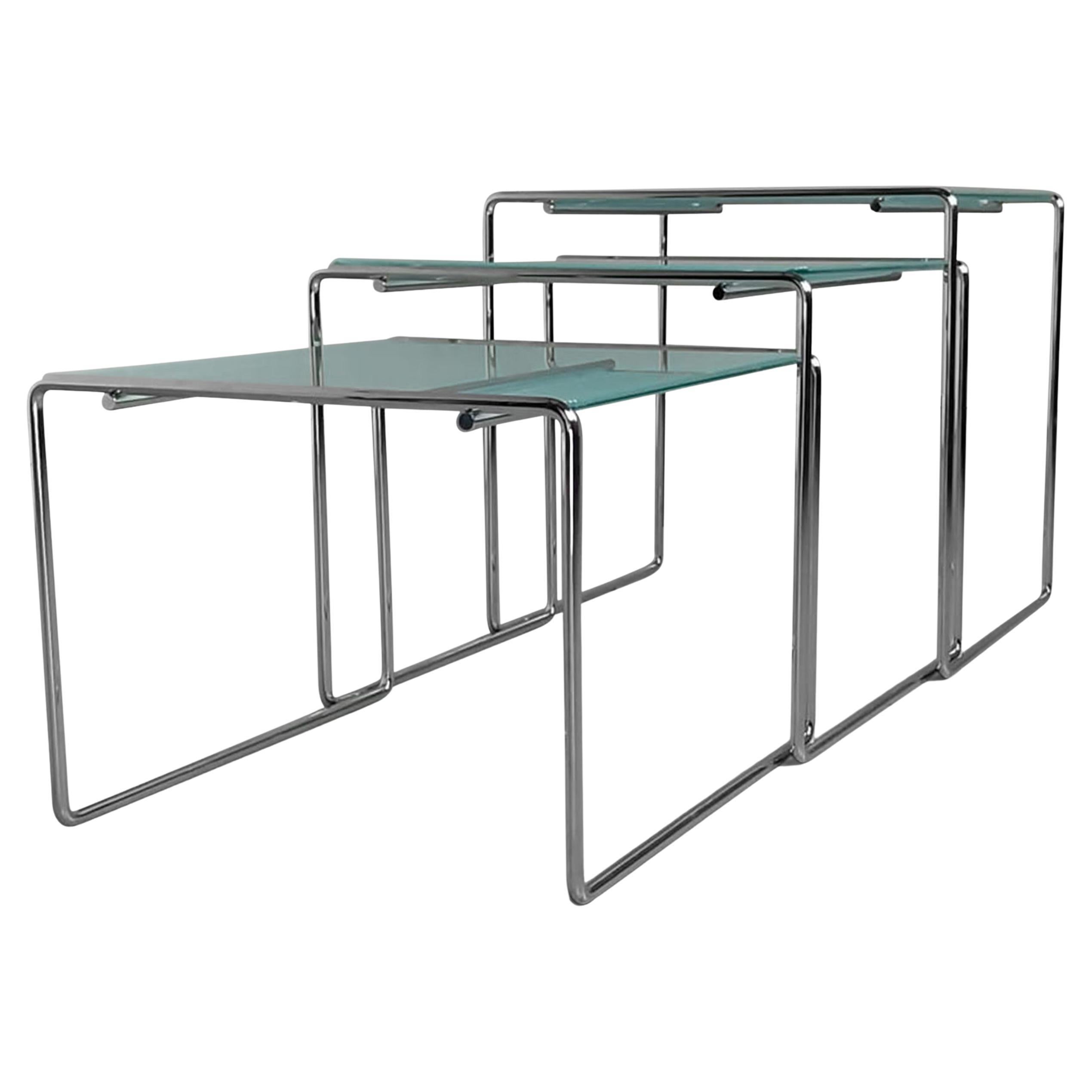 Marcel T nesting side table by Kazuhide Takahama for Simon Gavina 1970s, set 3