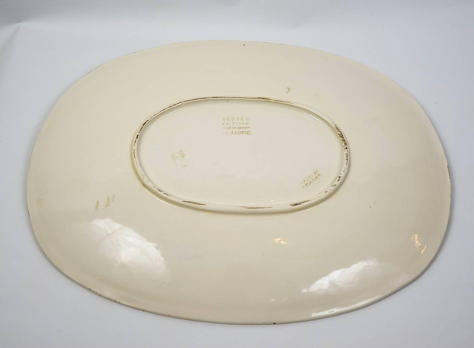 Marcel Vertes Beautiful Plate in Ceramic, Vallauris, circa 1955 In Excellent Condition For Sale In Saint-Ouen, FR