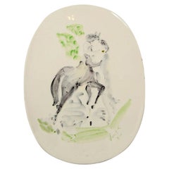 Marcel Vertes Bel piatto in ceramica, Vallauris AM, circa 1955