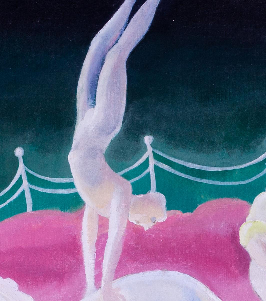Marcel Vertes (français/hongrois, 1895 - 1961)
Spectacle de cirque
Huile sur toile
Signé `VERTES` (au verso)
20 x 24 in. (51 x 61 cm.)
Provenance : Avec les Hammer Galleries, New York

Hongrois d'origine, le jeune artiste Marcel Variously a