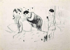 Antique An Unexpected Visit -  Lithograph by Marcel Vertés - 1920