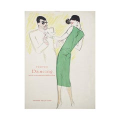 Affiche lithographique de mode "Dancing" de Vertès, circa 1930
