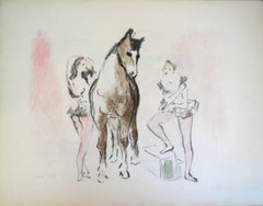Vintage Circus girls with horse