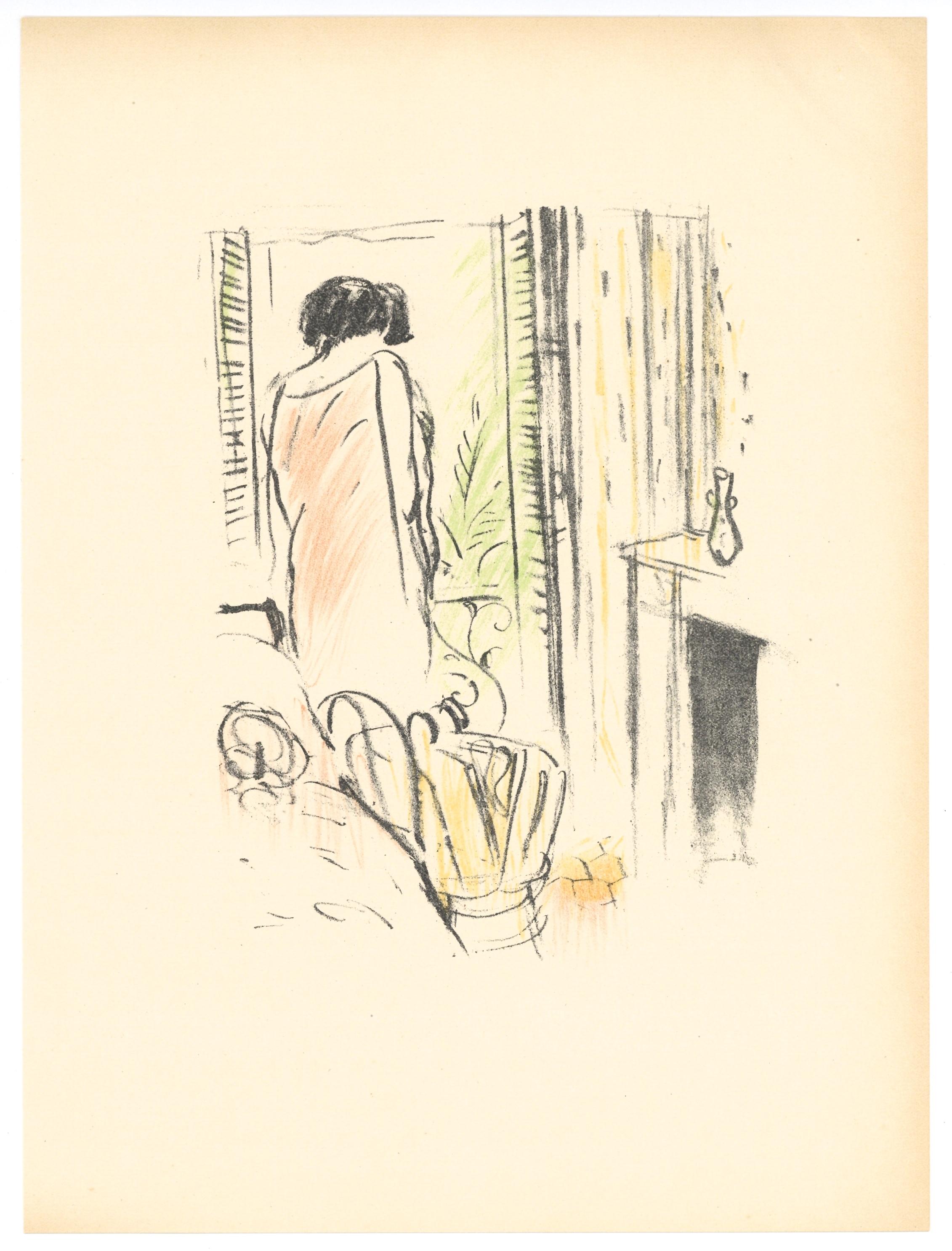 Originallithographie „Collette la Vagabonde“ – Print von Marcel Vertès