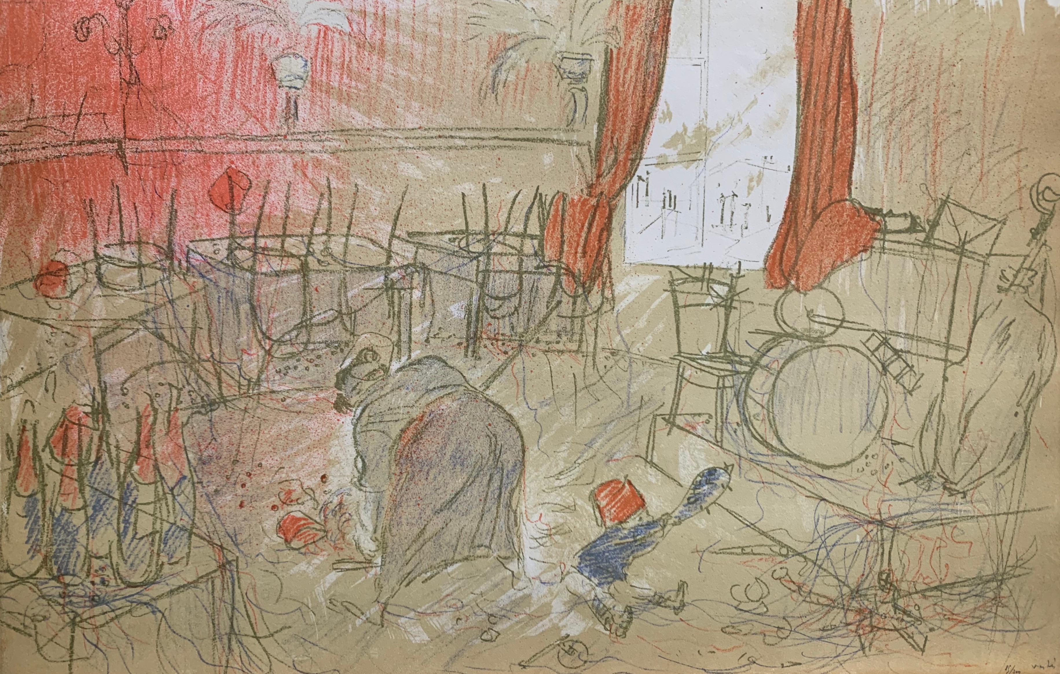 Tanzen (Braun), Figurative Print, von Marcel Vertès