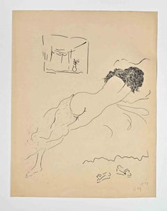 Nude From Back - Lithograph by Marcel Vertès - Mid-20th Century