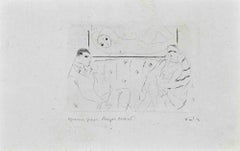 Waiting Room - Original Etching and Drypoint by Marcel Vertés - 1920