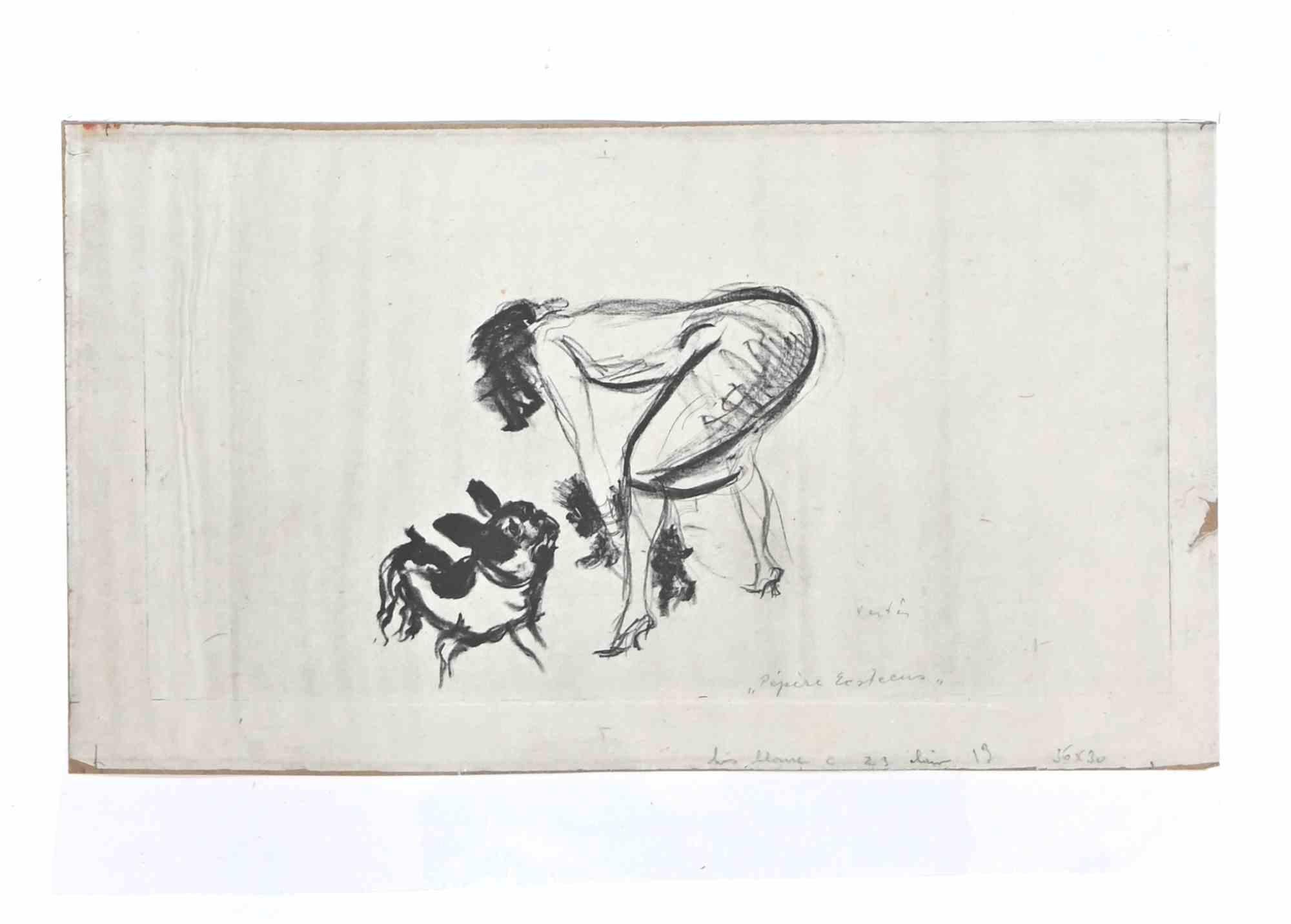 Frau - Lithographie von Marcel Vertès - Mitte des 20. Jahrhunderts im Angebot 1