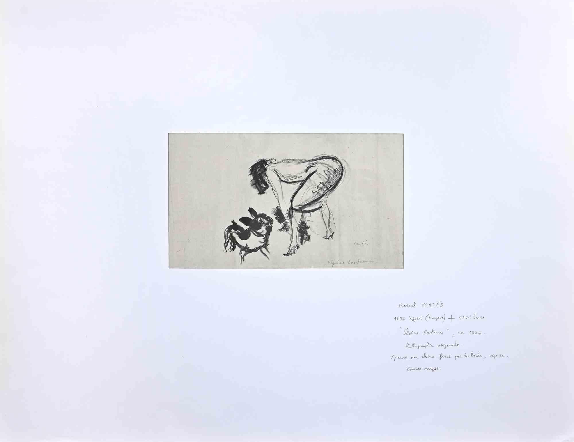 Mujer - Litografía de Marcel Vertès - Mediados del siglo XX
