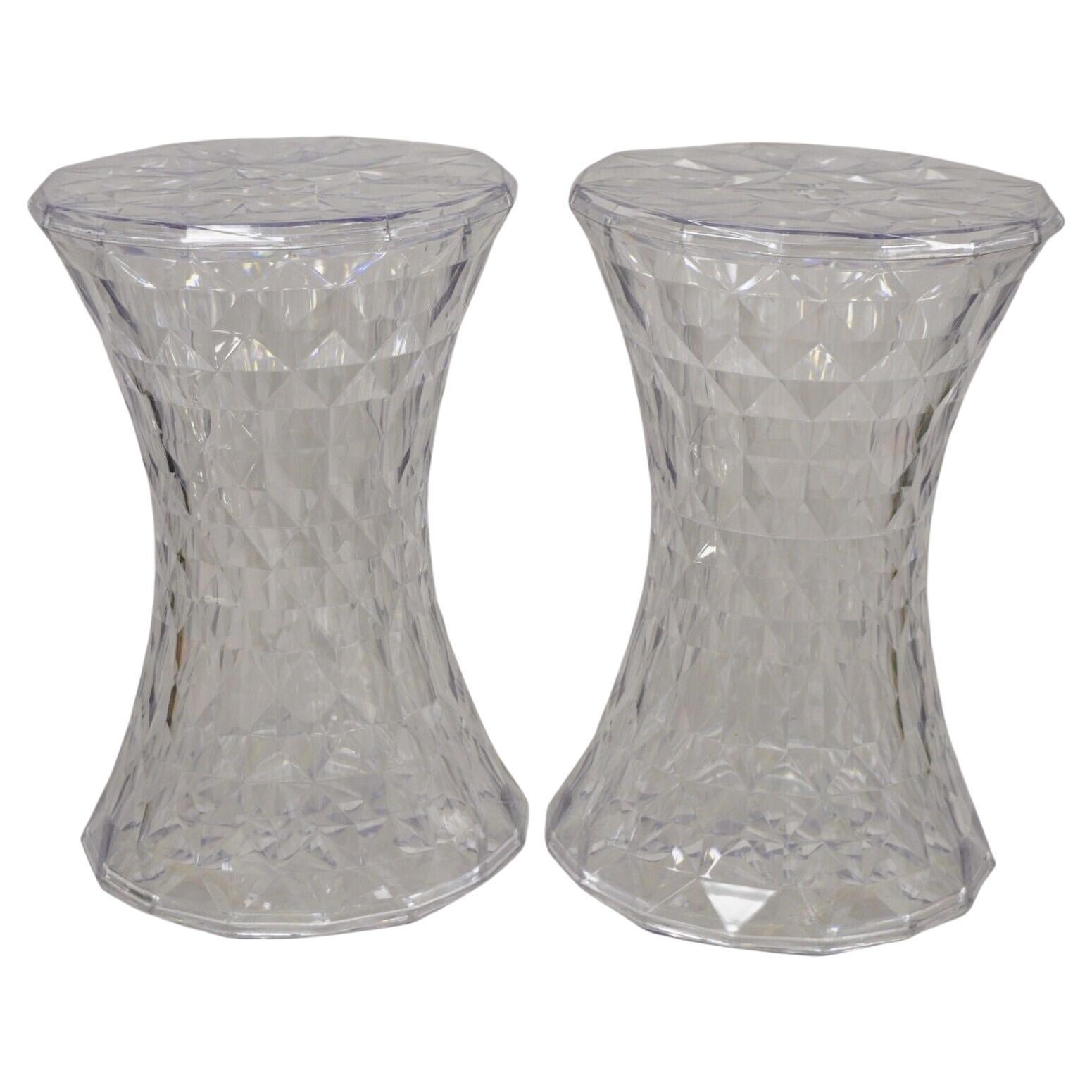 Marcel Wanders for Kartell Italy Clear "Stone" Stool - a Pair For Sale