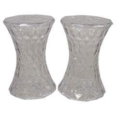 Marcel Wanders für Kartell, Italien, Hocker „Stone“ aus klarem Stein, Paar