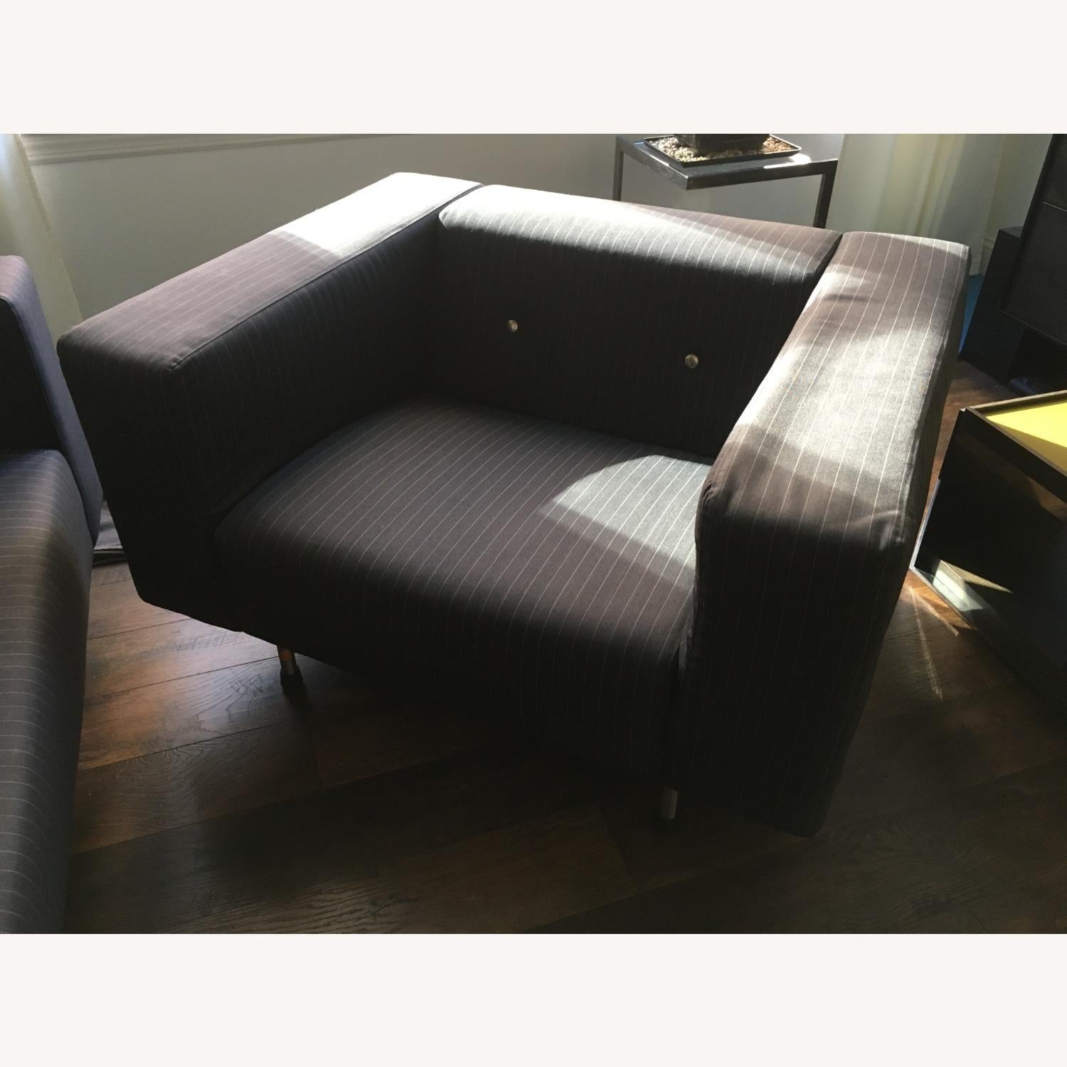Textile Marcel Wanders Studio Pinstriped Bottoni Armchair, Lounge Chair, Moooi, Holland