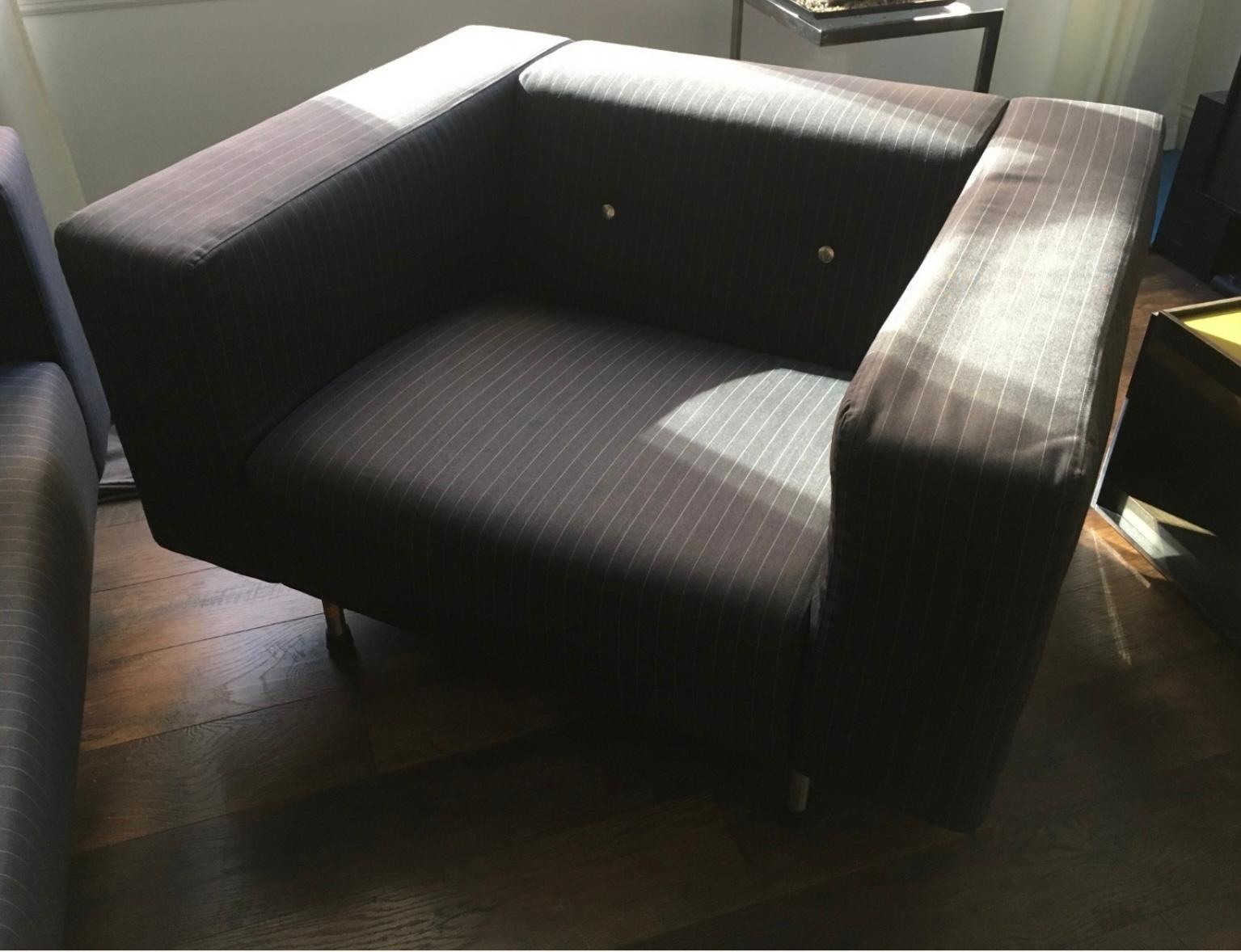 Dutch Marcel Wanders Studio Pinstriped Bottoni Armchair, Lounge Chair, Moooi, Holland