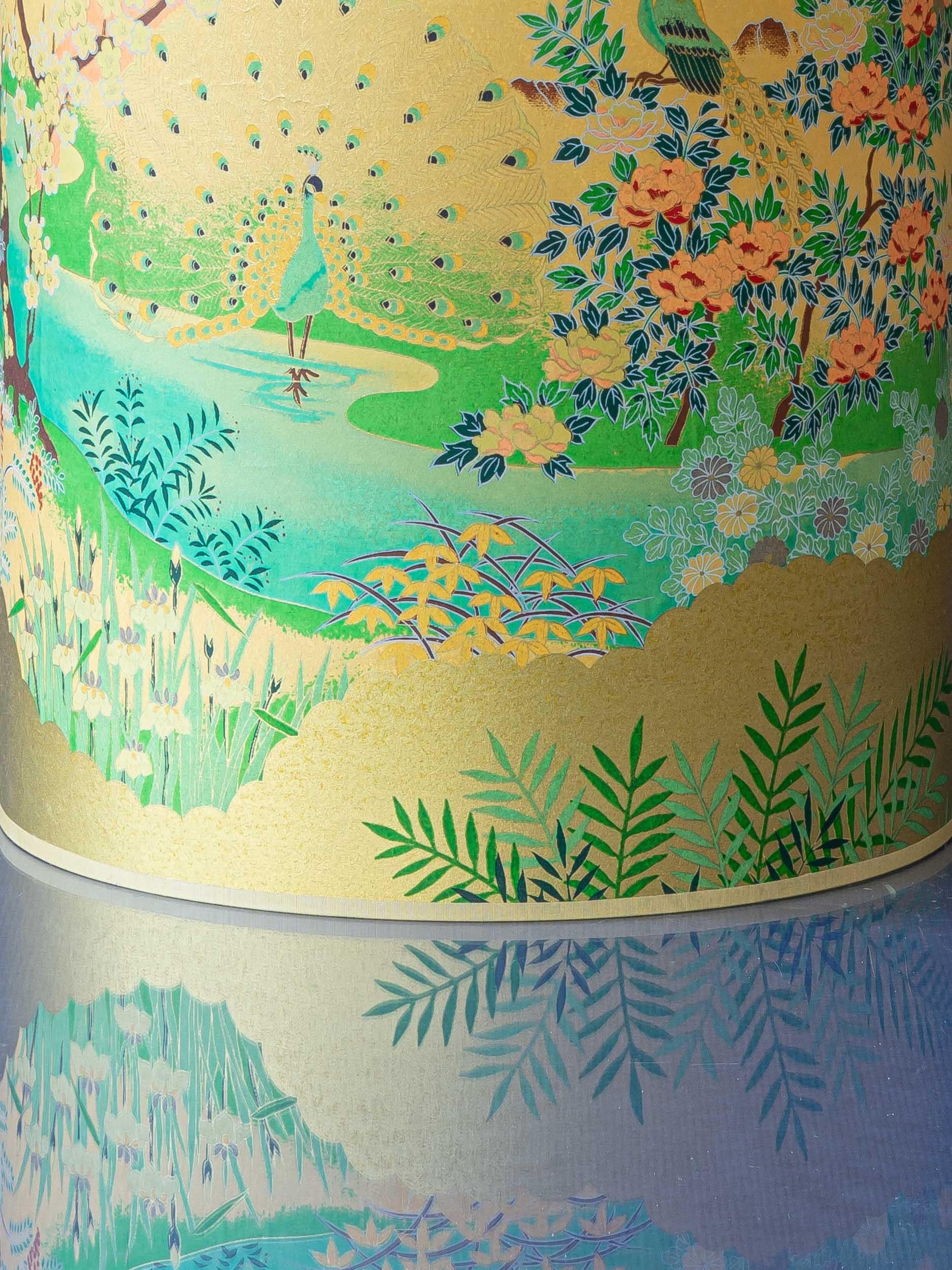 Marcel Wanders Tichelaar Makkum Floor Lamp, New Japanese Screen Print Shade 1
