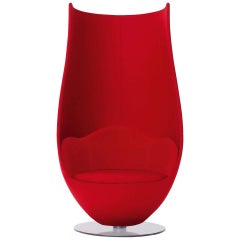 Fauteuil Tulip de Marcel Wanders en coque en fibre de verre rouge Hero, Cappellini