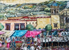 Mitote Folklórico - Cadre en nacre incrustée - Art populaire mexicain- Cactus Fine Art