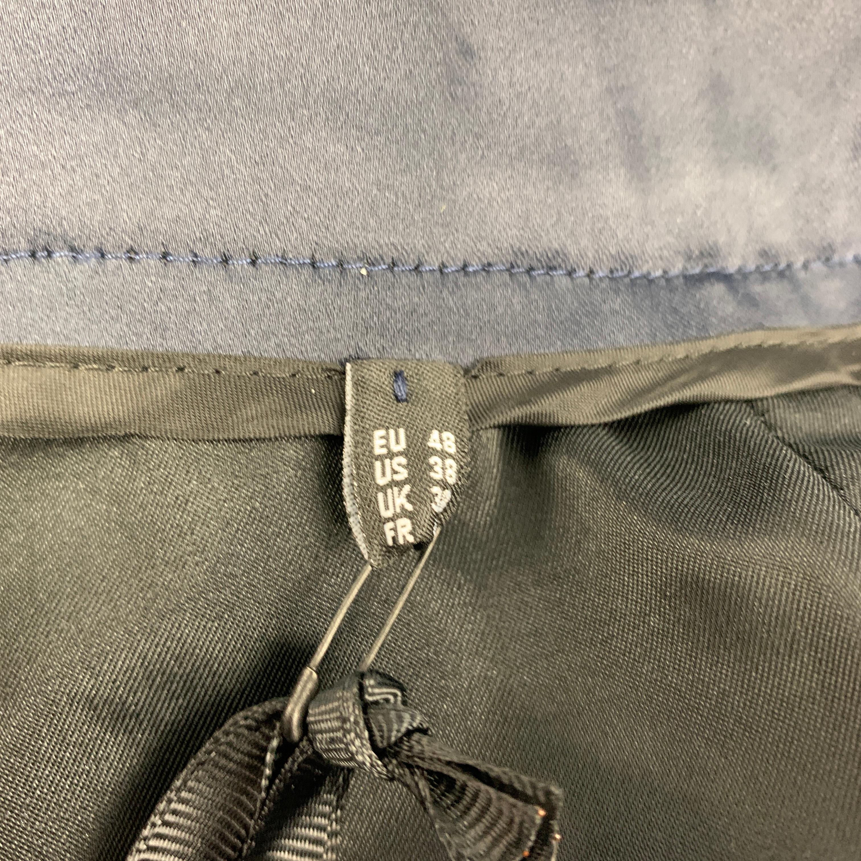 Men's MARCELL VON BERLIN Size 32 Black Silver Blue Jacquard Metallic Dress Pants