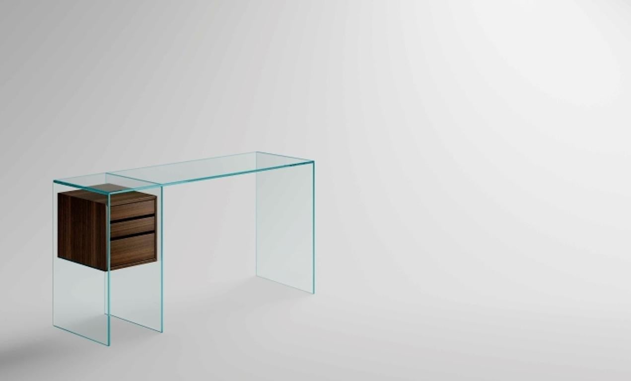 Marcell Wood & Glass Console Table, Designed by Massimo Castagna, Made in Italy  For Sale 3