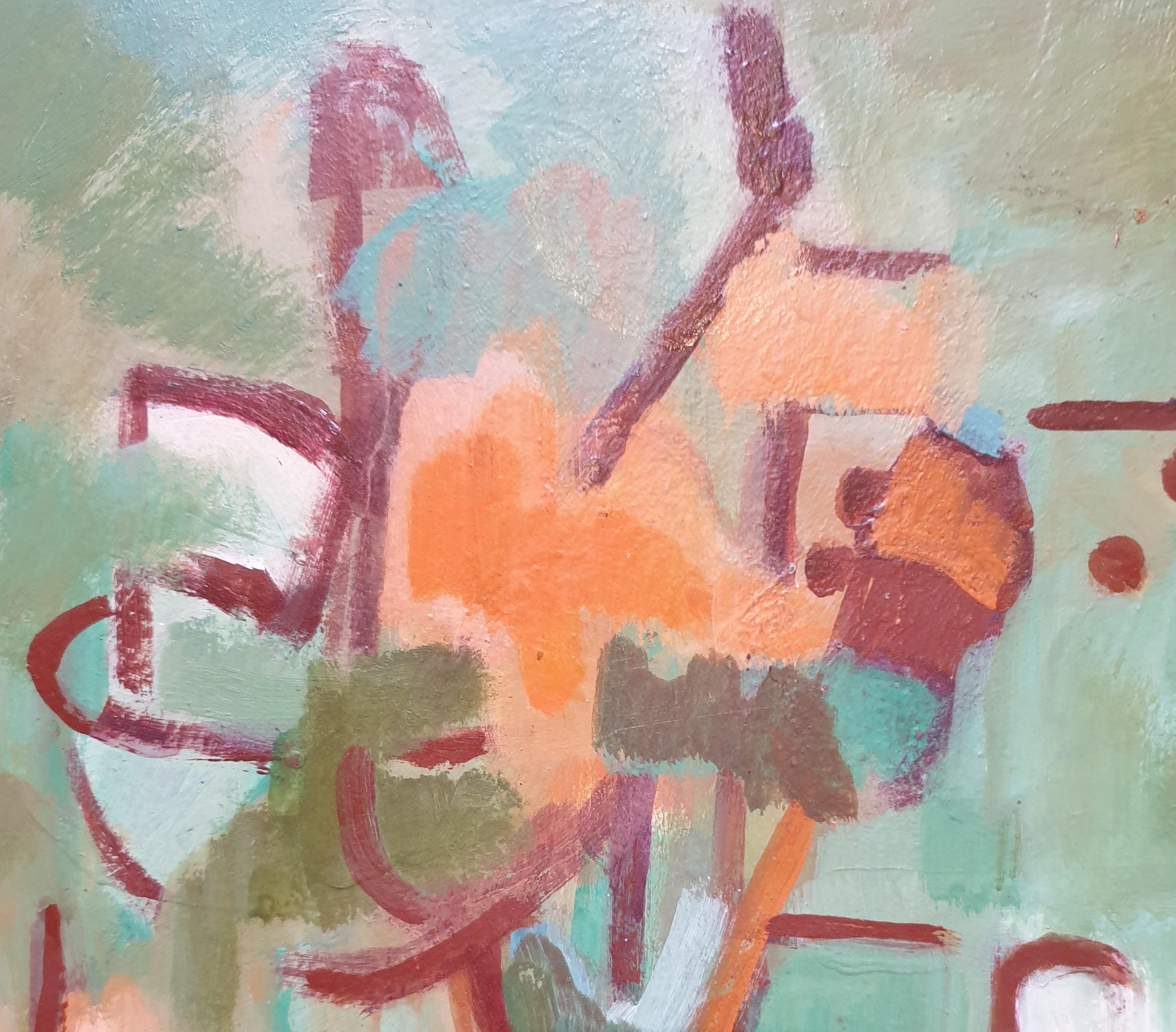 Mid-Century Abstract Expressionist Acrylic and Oil on Board. For Sale 1
